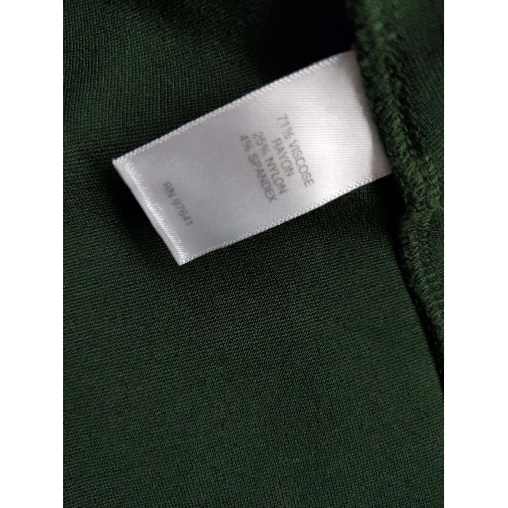 J Jill Ponte Knit Dress Green Midi 3/4 Sleeve Pockets‎ Size M
